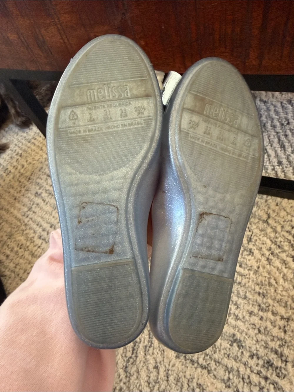 Melissa Metallic Blue Ballet Flats